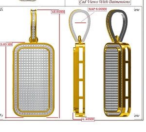 10K <b>Solid</b> Yellow <b>Gold</b> Unique Designer 1.20TCW Real Round Diamond <b>Pendant</b> Without Chain - Product Image 2