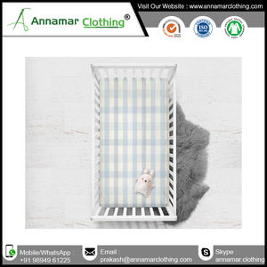 Sábana de cuna ajustada de algodón orgánico, tamaño personalizado - Product Image 5