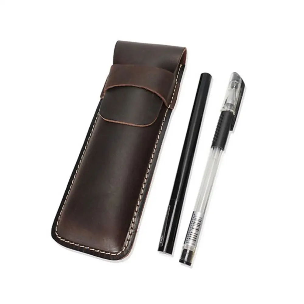 2021 Custom School Pen Pouch Real Leather Pencil Case