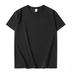 T-shirts d'été décontractés en coton à manches courtes pour hommes, design personnalisé, col rond, style de rue, motif solide, tissu jersey 220g. - Product Image 6