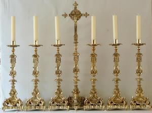 Conjunto de tres suministros de Iglesia, candelabros con soporte de Salón de la India, Brassworld - Product Image 3