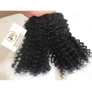 Mèches d'extensions de cheveux humains vierges bouclés 1B — ali queen, extensions de cheveux naturels, pointe plate, vente en gros, prix départ-usine - Product Image 3