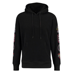 Sweat à capuche zippé en molleton uni pour homme, collection automne-hiver, avec broderies et imprimés numériques - Product Image 2