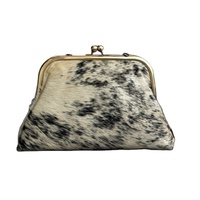 Poils de peau de vache sur pochette en cuir véritable décontracté élégant portefeuille porte-carte petit porte-monnaie à la main fabriqués à la main portefeuilles pour les femmes