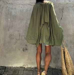 Vestido corto holgado de talla grande para mujer, Túnica de manga larga para vacaciones de verano, estilo bohemio - Product Image 3