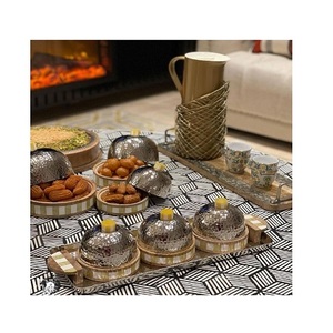 Ensemble de 2 plateaux à dessert en acier inoxydable faits à la main, de tailles et de formes différentes, au prix le plus bas - Product Image 3