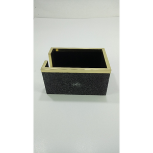 Design de luxe 0.17x0.12x0.085 garniture en laiton plateau mémo en galuchat/boîte MDF + galuchat + velours boîtes à bijoux de haute qualité - Product Image 1