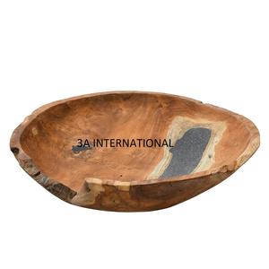 Hotel Wedding Service <b>Bowl</b> Catering Serving <b>Bowl</b> Mango <b>Wood</b> <b>Fruits</b> and Salad Server Unique Round Shape Rustic Wooden <b>Bowl</b> - Product Image 2