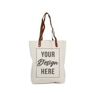2025 Fashion Trend Custom Canvas Logo Printed Large <b>Hemp</b> Burlap Tote Cotton <b>Fabric</b> Bag Beach Tote Bags with Leather Handle Made - Product Image 2