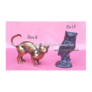 Estatuilla de gato y búho de aluminio, escultura de fundición de Metal para el hogar, sala de estar, Hotel, restaurante, decoración de escritorio - Product Image 3