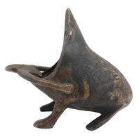 Statue de grenouille en laiton Antique faite à la main, figurines de grenouille, cendrier à la bouche, décoration, articles cadeaux, 1 pièce