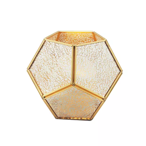 New Style Home Decor <b>square</b> <b>Glass</b> and Gold Lantern Candle Holder - Product Image 6