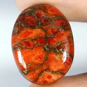 Natürlicher orange farbener Kupfer-Türkis-Cabochon-Edelstein