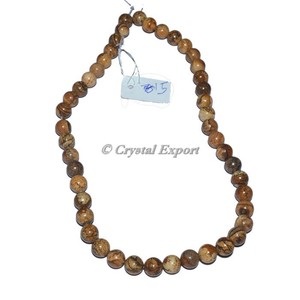 Picture Jasper Round Beads Line | Healing Gemstone Beaded Strand - Product Image 1
