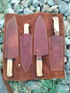 Ensemble de couteaux de cuisine professionnels forgés en damas manche en bois ensemble de couteaux à bloc imprimé OEM personnalisés ensemble de couteaux professionnels - Product Image 2