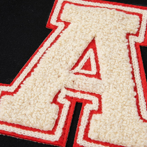 Chaqueta de bombardero de gran tamaño vintage con decoración de botones y logotipo personalizado parche de satén Chenille Letterman sólido al por mayor para la temporada de invierno - Product Image 6