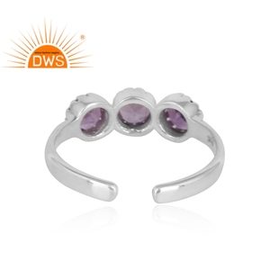 Multi <b>Purple</b> Amethyst Gemstone Ring Jewelry Supplier Solid 925 Sterling Fine Silver Designer Ring Indian Classic Collection - Product Image 4