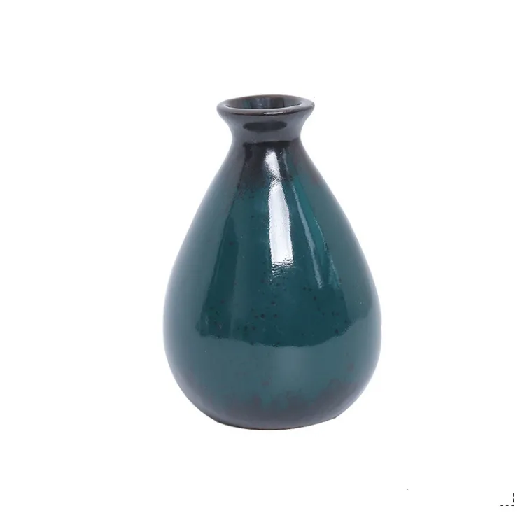 Heißer verkauf Hand-gemalt Mini Keramik Vase Hause Balkon Hydrokultur Dekorative Blume Vase Wein Flasche
