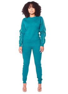 Survêtement en coton de coupe contrastée pour hommes, ensemble de 2 pièces, simple, personnalisé, en vrac, nouvelle collection 2020 - Product Image 3