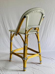 Durable Imperméable À L'eau En Plein Air Café Meubles En Rotin Blanc Bistro Chaise de Bar - Product Image 3