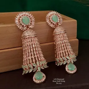 very attractive and good looking ad diamond sky color earring in lowest price by M creation