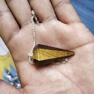 Péndulo de espiga para Reiki, cristales naturales, Ojo de Tigre, cono facetado, curación, venta al por mayor - Product Image 6