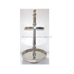 Support à gâteau rond en aluminium à 2 niveaux, fait main, design élégant, écologique, outils à gâteau de qualité supérieure, passe au lave-vaisselle - Product Image 5
