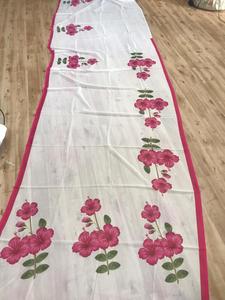 เสื้อส่าหรีดีไซน์เนอร์บอลลีวู้ดผ้าไหมเนื้อนุ่มพิมพ์ลายดิจิตอลสีแสดด้วยเสื้ออินเดีย - Product Image 6