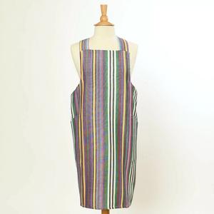 Tablier de cuisine pour femme à motif cactus, sans manches, 100% coton biologique certifié GOTS, imprimé arc-en-ciel, poche latérale - Product Image 1