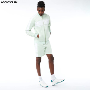 Conjunto de calentamiento de chándal de 2 piezas con estampado sólido de invierno personalizado 3/4 Zip Pullover para hombre - Product Image 3