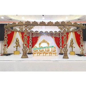 Mandap de mariage en bois sculpté de designer, France, Mandap de mariage indien en bois sculpté, Californie, Mandap de mariage royal en bois, Royaume-Uni - Product Image 1