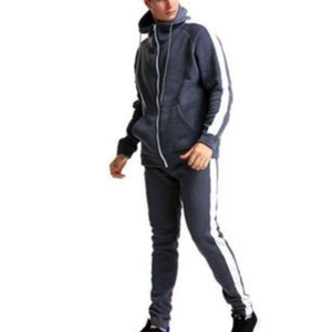 Chándales para correr para hombre con rayas laterales para hombre Otoño Invierno Fitness gimnasio ropa para correr para hombre manga larga con capucha abrigo chaqueta conjunto - Product Image 5