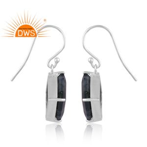 925 plata esterlina fina ágata de musgo Natural piedra preciosa diseño cuadrado pendiente colgante fabricante de joyería - Product Image 3