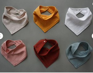 Modern Bandana Drool Bibs for <b>Babies</b> Toddlers Waterproof Silicone Organic Cotton Printed <b>Muslin</b> Bandana Bibs Customizable OEM - Product Image 3