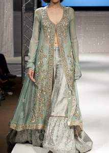 2021 Stylish Gharara <b>Jacket</b> Dress with Decent Embroidery Sequined Lace/Button Decoration <b>for</b> Party/Wedding Natural Waistline - Product Image 2