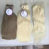 יוקרה 100% נדל וייטנאמי שיער טבעי ספקים סיטונאי 613 בלונדינית מארג טבעי ישר שיער חבילות