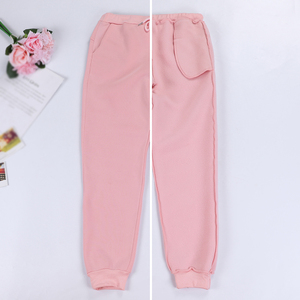 Women's <b>Pink</b> 2 Piece Hooded Sweatshirt Jogger Set Full Sleeve Solid Color Casual <b>Tracksuit</b> Regular Fit All Seasons Wear - Product Image 4