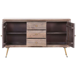 Armario de madera maciza de estilo italiano, armarios de sala de estar con 4 puertas y patas de Metal, muebles de dormitorio, estantes de exhibición para decoración del hogar - Product Image 6