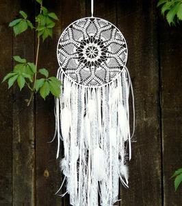   Attrape-rêves géant fait main, décoration de mariage BOHO, grand attrape-rêves mural, blanc - Product Image 1
