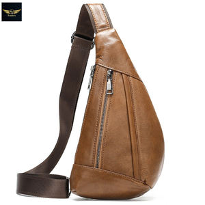Petits sacs à bandoulière sacs latéraux pour hommes sac de poitrine en cuir véritable pour hommes sacs de messager en bandoulière pour hommes - Product Image 3