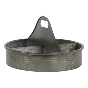 Lot de 2 plateaux galvanisés avec long manche gris, parfaits pour les ustensiles de cuisine, les accessoires de maison, une solution de service élégante. - Product Image 5