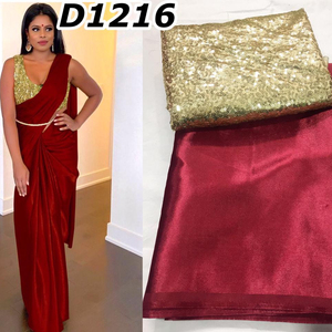 Nouveau Look riche tenue décontracté Satin soie Saree avec Contras Blouse pièce femmes indiennes portent Sari bas prix en gros Surat Apparelgarment - Product Image 1