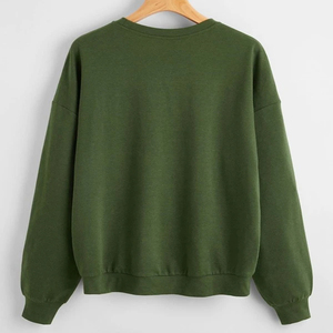 Sudaderas de Cuello Redondo 100% Algodón con Bordado de Logotipo Personalizado en la Parte Delantera para Mujer - Product Image 6