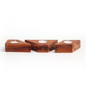 Juego de portavelas de forma redonda de madera hecha a mano de alta calidad, dos en relieve, diseño moderno, hoteles personalizados, caja de uso doméstico embalada - Product Image 3