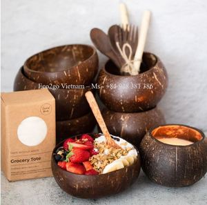 ชามมะพร้าวธรรมชาติ/กะลามะพร้าว100% ชามเทียน/ขายส่งโลโก้ออกแบบได้ตามต้องการผลิตในเวียดนาม - Product Image 5