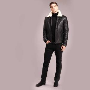 Veste en cuir confortable fait à la main pour hommes, produit de haute qualité, à bas prix, confortable et chaud, OEM - Product Image 3