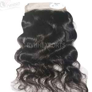 Armure de cheveux vierges de vague de corps indienne 100g fermeture de dentelle suisse de cheveux humains de couleur naturelle - Product Image 5