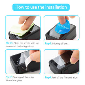 Protector de <span class=keywords><strong>pantalla</strong></span> para <span class=keywords><strong>GoPro</strong></span> <span class=keywords><strong>Hero</strong></span> <span class=keywords><strong>8</strong></span>, cristal templado Ultra transparente, accesorios protectores de <span class=keywords><strong>pantalla</strong></span>, color negro - Product Image 3