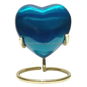 Blue Heart Urn with Gloss Finished symbol of love it an attractive yet classic urn for cremated ashes