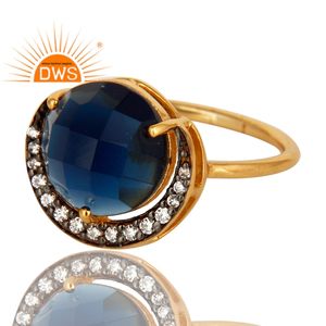 แหวนพลอยคอรันดัมสีฟ้าเพทายแหวนทอง18K ดีไซน์เนอร์925ค็อกเทลสีเงินคอลเลกชันคลาสสิก - Product Image 2